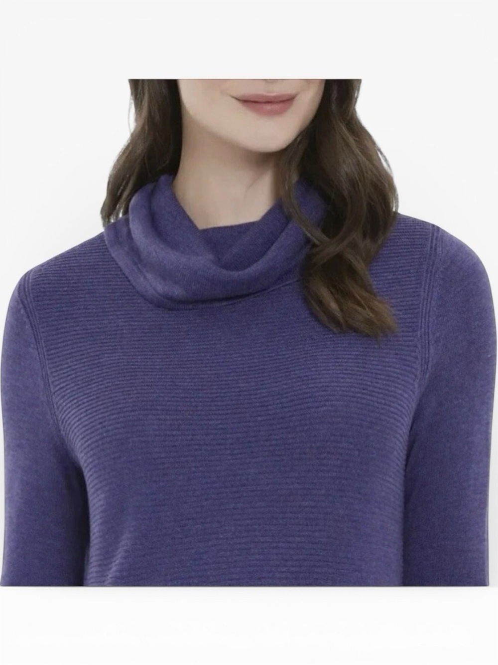 Adrienne Vitadini Soft Purple Cowl Neck Tunic Sweater Dress - Women’s small - Picture 3 of 11